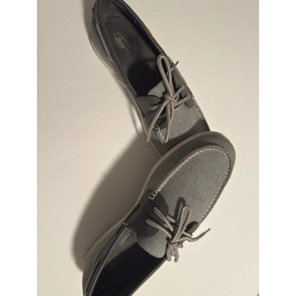 GH Bass & Co Mens Dock Boat Shoes Grey Canvas Loafers 12 M